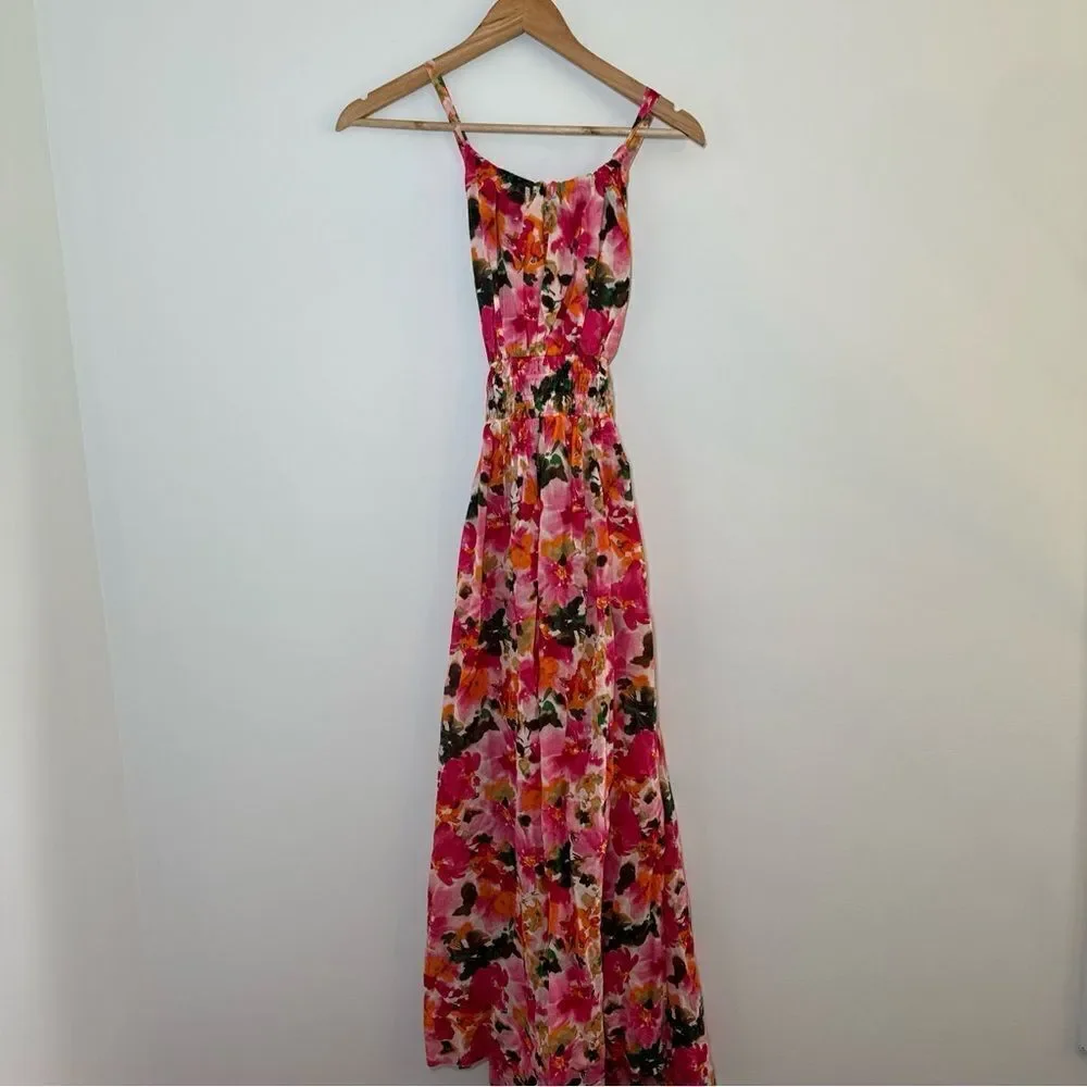 J CREW Halter-neck cross-back dress in floral cotton voile Small